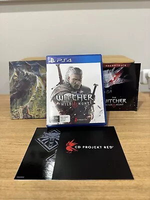 The Witcher III 3 Wild Hunt + Manual + Compendium + Soundtrack + Stickers - PS4 • $20