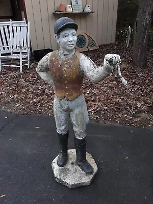 Vintage Lawn Jockey Cast Concrete Weathered • $375