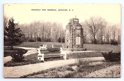 Postcard Roosevelt Park Memorial Metuchen New Jersey NY Mayrose Co. Local View • $4.89