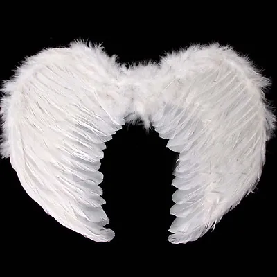 £7.99 • Buy White Feather Angel Wings Christmas Halloween Fancy Dress Costume Hen Night
