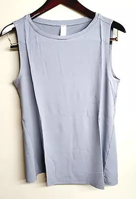 Marla Wynne Women's Sleeveless Stretchy Viscose Tank Blouse Top DUSTY BLUE L NWT • $18.95