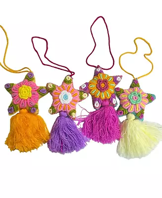 12 Piece Mexican Embroidered Christmas Tassel  Xmas  Girly   Star Ornament • $59.80