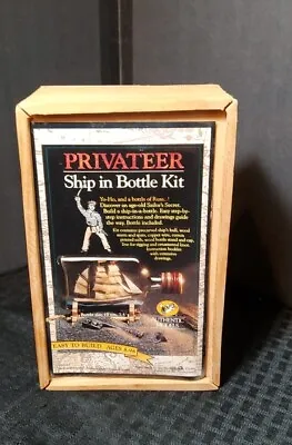 New Vintage Privateer Ship In A Bottle Model Kit By Authentic Models OPEN BOX • $25