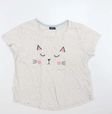 £3 • Buy F&F Womens White Polka Dot Cotton Basic T-Shirt Size 12 Round Neck