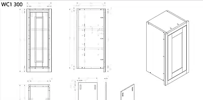 Premium In-Frame Kitchen Units_300 Wall Unit_Solid Wood And Oak Veneer • £150