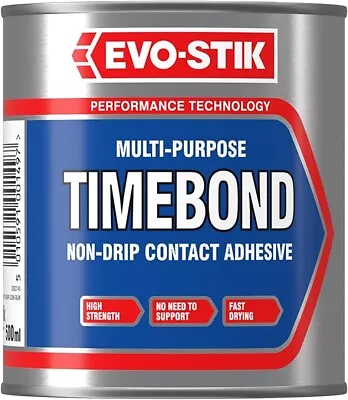 £17.99 • Buy Evo Stik TIMEBOND NON DRIP CONTACT ADHESIVE GLUE TIME BOND 750ml TIN