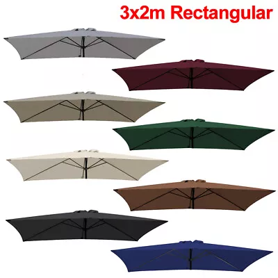 3x2m Replacement Fabric Garden Parasol Canopy Patio Cover For Sun Umbrella • £24.98