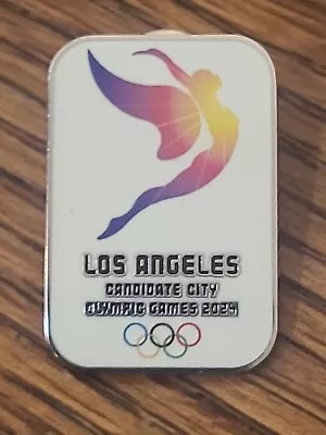 2024 - 2028 Los Angeles Olympic Bid Pin First Bid Announcement Silver Rectangle • $79.99