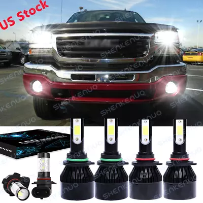 For GMC Sierra 1500 2003-2006 - 6x 6000K LED Bulbs Combo Headlights + Fog Lights • $33.09