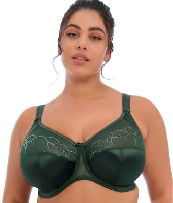 Elomi Cate UW Full Cup Banded Bra #4030 UK Sizes DD Thru HH Pine Green NWT $59 • $32.24