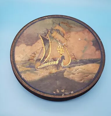 Vintage C.1920s Art Deco Tindeco Geo C. Miller Sailboat Candy Chocolate Tin  • $16.10