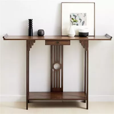 Oriental Console Table Rustic Wood Hallway Writing Table Hall Corridor Furniture • $72.96