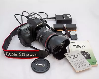 Canon 5Dii DSLR With 24-105mm F/4L EF Lens Batteries Charger Books And Remote • $1100