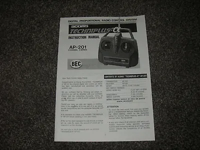 Copy Of Instructions / Manual For ACOMS Techniplus AP-201 Transmitter • £3.75