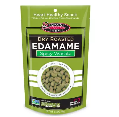 Keto Snacks: Seapoint Farms Edamame Dry Roasted Spicy Wasabi 3 Ct.  (3 Carbs) • $21.90