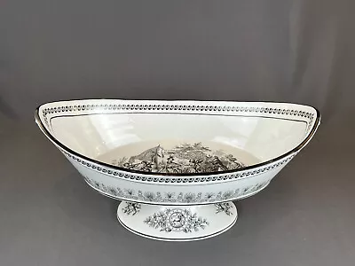 Vtg Mottahedeh Italy Black & White French Toile Criel 14 ½” Centerpiece Bowl • $174.99