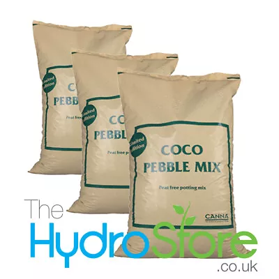 Canna Coco Pebble Mix 50 Litres 60/40 Growing Media Soil Coir Clay Balls 3 BAGS • £66