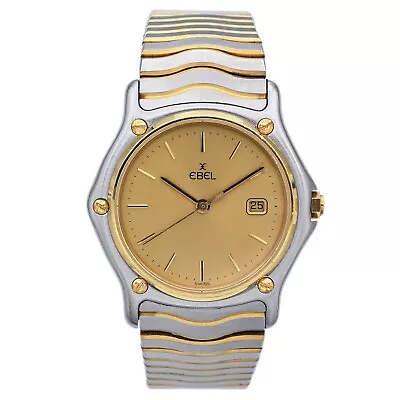 Ebel Classic Wave 18k Gold/SS Quartz Men's Date Watch Ref. 183909 • $50