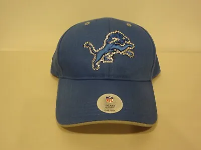 Vintage NFL Detroit Lions LOGO Strapback Cap Hat NFL Shop 90s Rhinestones • $19.99