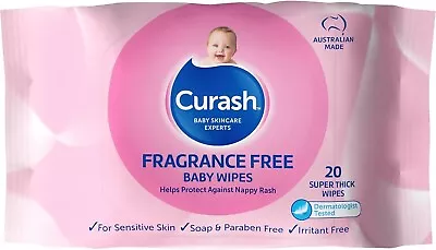 Curash Fragrance Free Baby Wipes - Ideal For Newborns PH Balanced For Sensitive • $6.95