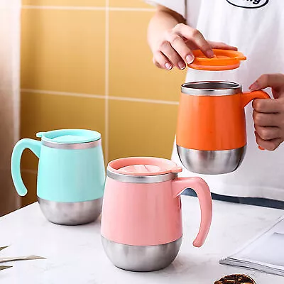 $14.23 • Buy Insulated Coffee Mug Vacuum Travel Cup Thermal Stainless Steel Flask Reusable AU