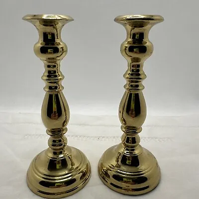 Virginia Metalcrafters 3014 Pair Brass 5.75” Brass Candlesticks • $38