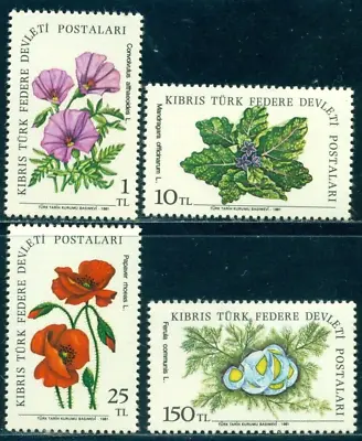 1981 Field FlowersPoppyMandrake RootfennelWinchTurkish North Cyprus101MNH • $2.75