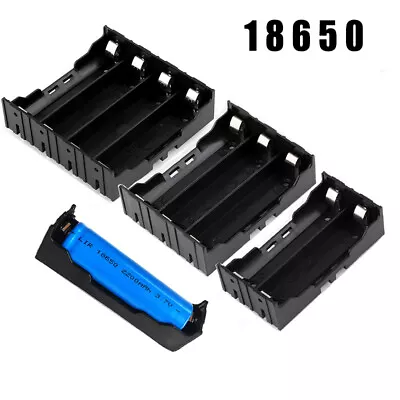 1 2 3 4 Cell 18650 Open Battery Holder Storage Case Container Box Clip With Pins • £1.54