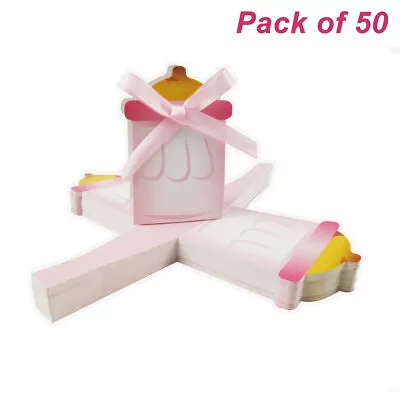 50 Baby Shower Party Nursing Bottle Sweets Candy Boxes Birthday Gift Favors Pink • $8.99