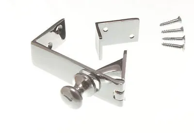 3 Of Brass Counter Flap Catch And Stay Chrome Plated Brass & Screws 17c9 • £29.08