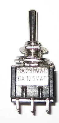 Mini Toggle Switch With Small Handle - DPDT 6A - 125 V -  Mom On - Off -  Mom On • $6.95