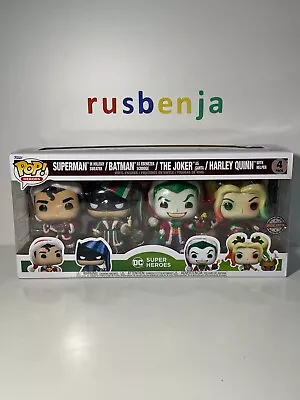 Funko Pop! DC Heroes Superman / Batman / The Joker / Harley Quinn Holiday 4 Pack • £29.99