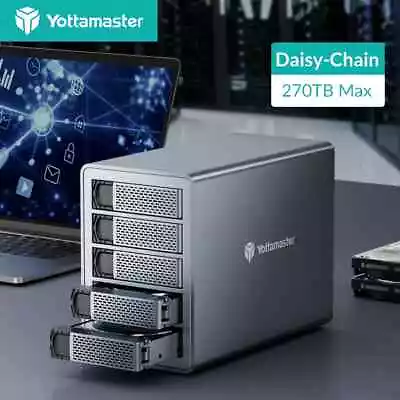 Yottamaster 5 Bay Hard Drive Enclosure Daisy Chain Type-C HDD Enclosure 10 Gbps • $173.84