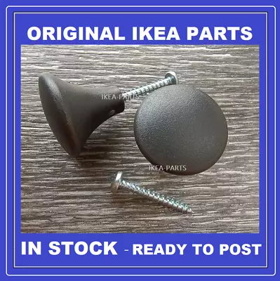 Ikea Koppang Rakkestad Knobs And Screws X2 Black Brand New Original Parts • £3.95