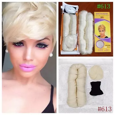 Hair Extension 613Blond Hair With Closure Virgin Peruvian Human Hair Short Weave • $36.90