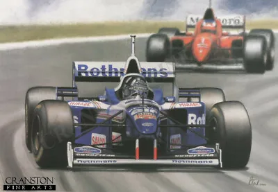 Formula 1 Motor Racing Art Print Damon Hill Williams Renault Michael Schumacher • £30