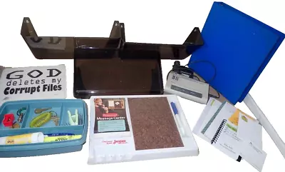 Lot Vintage Office Supplies Wall File Holders Memo Board Mouse Pad Folder & Misc • $24.99