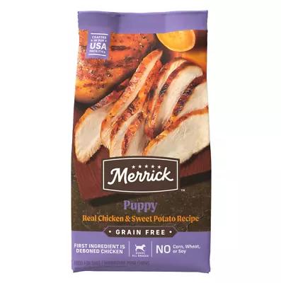 Merrick Puppy Real Chicken & Sweet Potato Recipe Grain-Free Dry Dog Food 22 Lbs • $45.98