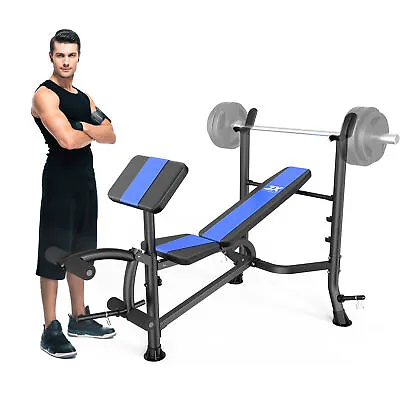Olympic Weight Bench With Rack Bench Press Rack With Leg Extension Strength Lift • $114.99