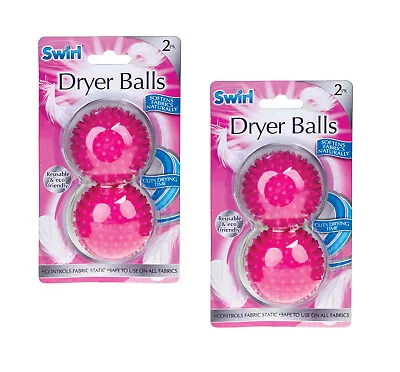 4x Pack Tumble Dryer Balls For Washing Machine Clothes Softens Cuts Drying Time • £6.99