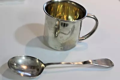 Antique Vintage Towle Child Cup Mug Sterling Silver 42 Grams Sterling Spoon 925 • $59