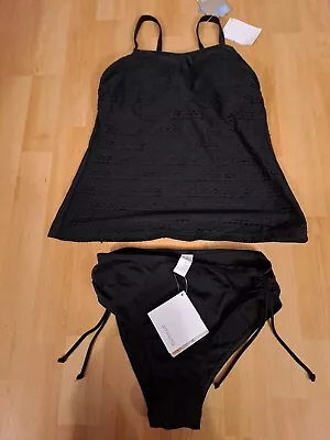 Bnwt Amoena Black Mastectomy Tankini Size Uk 32b 10 Bottoms Pocketed • $31.56