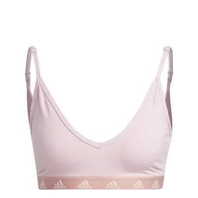 Adidas Womens Pureb Ls Bra Low Impact Sports Training Fitness Gym Crop Tops • £18