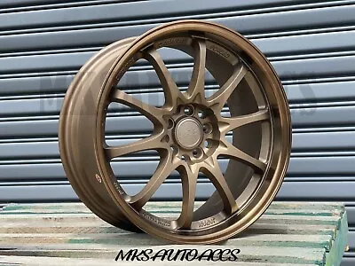 $1099.99 • Buy Ce28 Style Alloy Wheels 17x8 38p 5x100 5x114.3 Sanding Bronze + Clear Brz Lip