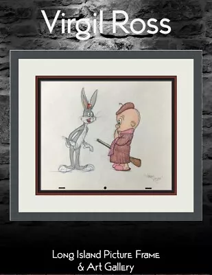 Virgil Ross Original Signed Model Sheet Drawing Elmer J Fudd Bugs Custom Framed • $425