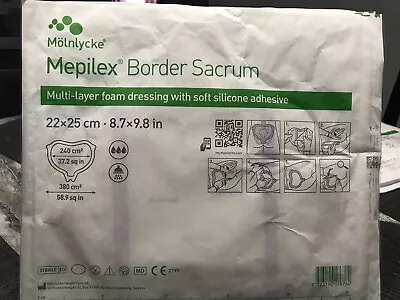 MOLNLYCKE MEPILEX BORDER SACRUM DRESSING 8.7  X 9.8  SET OF 3 EXP 6-28-26 • $29.99