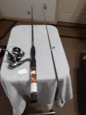 Spinning Fishing Rod ZEBCO 6'6 Med And New Reel Quantum Q VEX 30 • $38