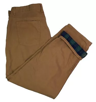 Members Mark Mens Fleece Lined Work Pants Brown Size 38 X 30 EUC • $18.95