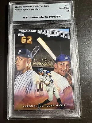 2022 Topps Game Within A Game Aaron Judge Roger Maris 62 TCC Graded Gem Mint 10 • $30
