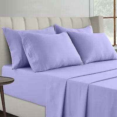 1800 Series 6 Piece Bed Sheet Set Soft Deep Pocket Twin King Queen Full Sheets • $23.99